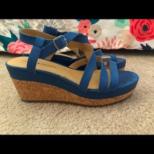 LUCKY BRAND Batikah Wedge Denim Sandals 9.5